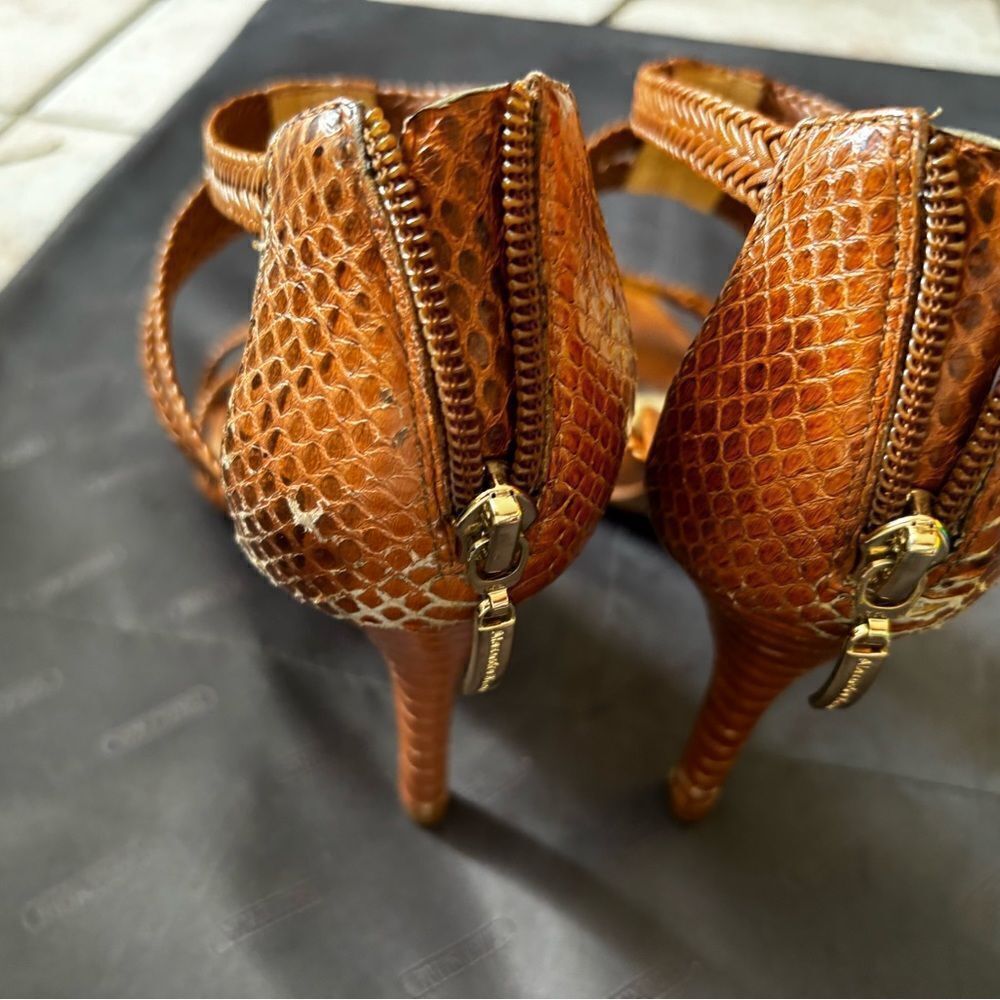 Alexandre Birman tweed cage shoes cross criss heels rope Sandals runway open toe - Picture 6 of 8